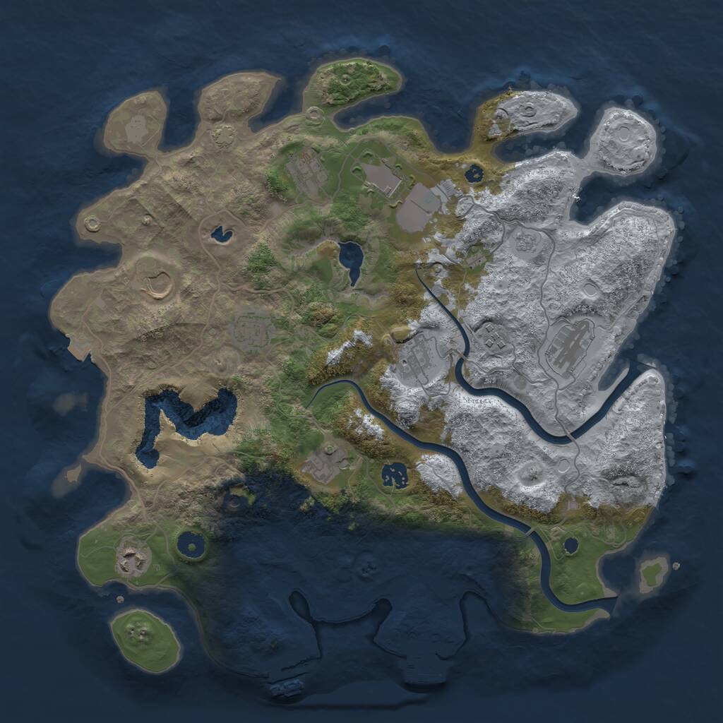 Rust Map: Procedural Map, Size: 4000, Seed: 735889802, 16 Monuments