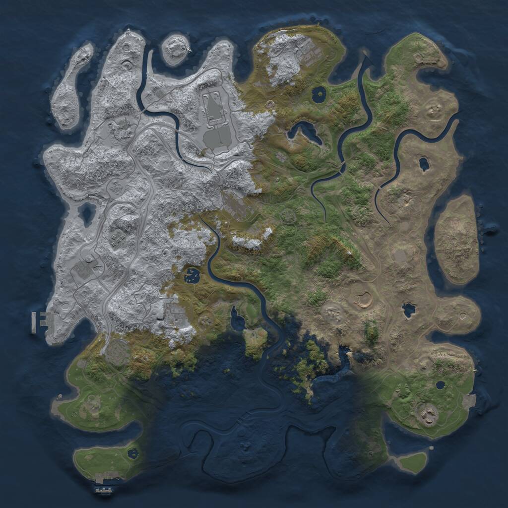 Rust Map: Procedural Map, Size: 4800, Seed: 1459223167, 17 Monuments
