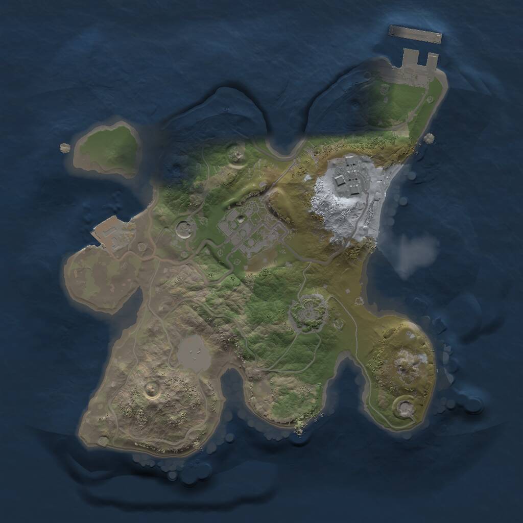 Rust Map: Procedural Map, Size: 2000, Seed: 670459028, 6 Monuments