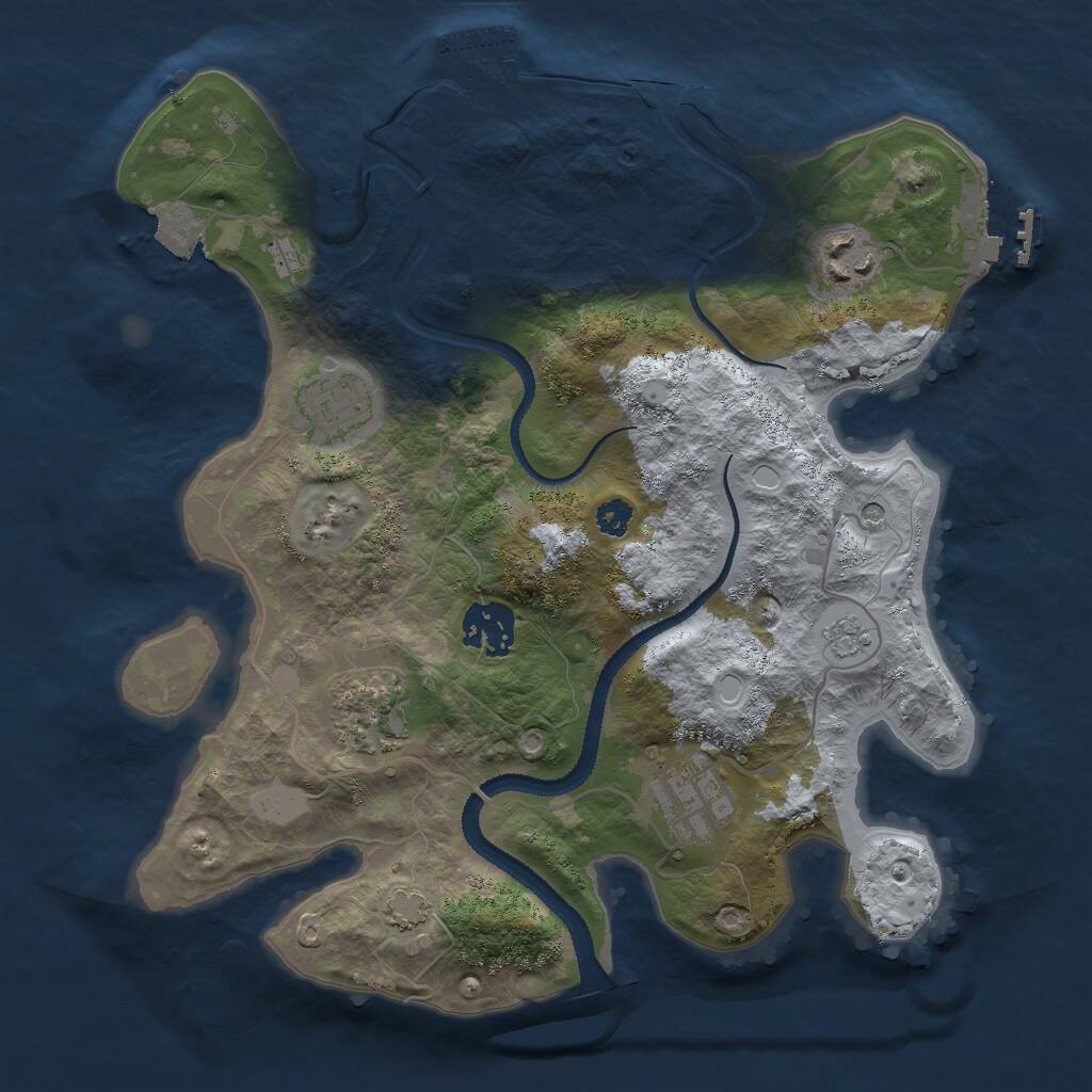 Rust Map: Procedural Map, Size: 3000, Seed: 1018677460, 11 Monuments