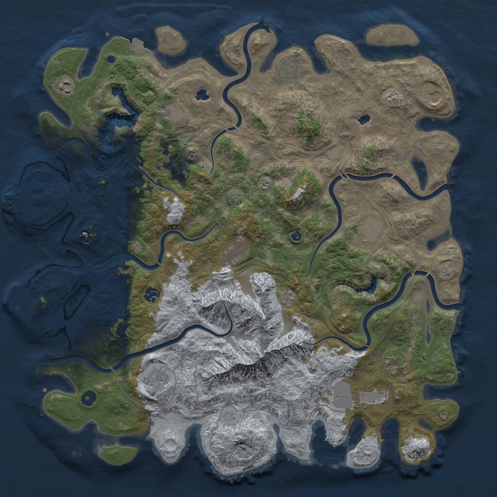 Rust Map: Procedural Map, Size: 5000, Seed: 301131, 17 Monuments