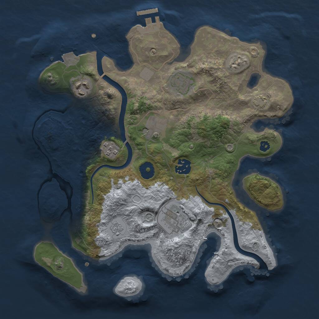 Rust Map: Procedural Map, Size: 3000, Seed: 426610646, 11 Monuments