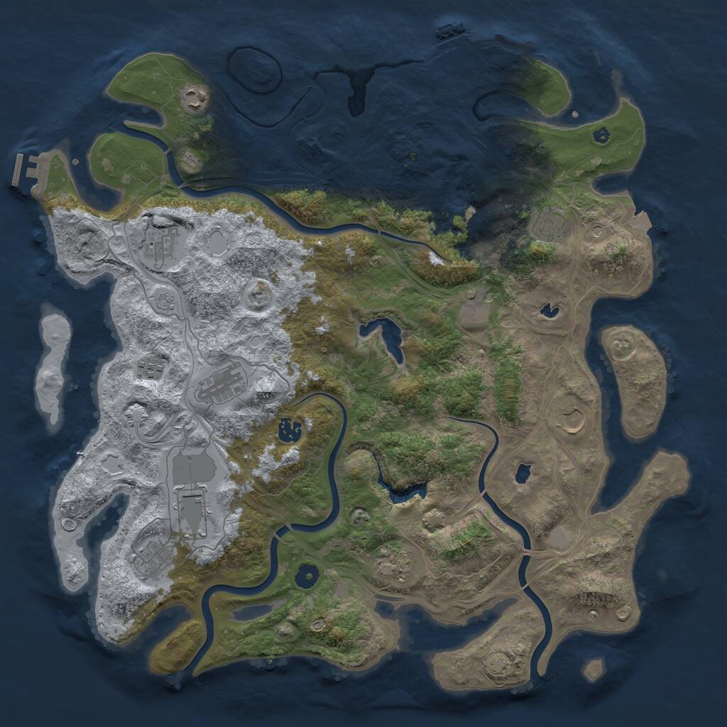 Rust Map: Procedural Map, Size: 4500, Seed: 451542112, 17 Monuments