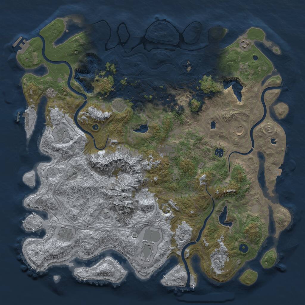 Rust Map: Procedural Map, Size: 5000, Seed: 85462662, 17 Monuments