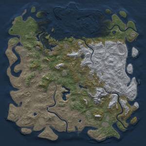 Thumbnail Rust Map: Procedural Map, Size: 6000, Seed: 1963257595, 17 Monuments