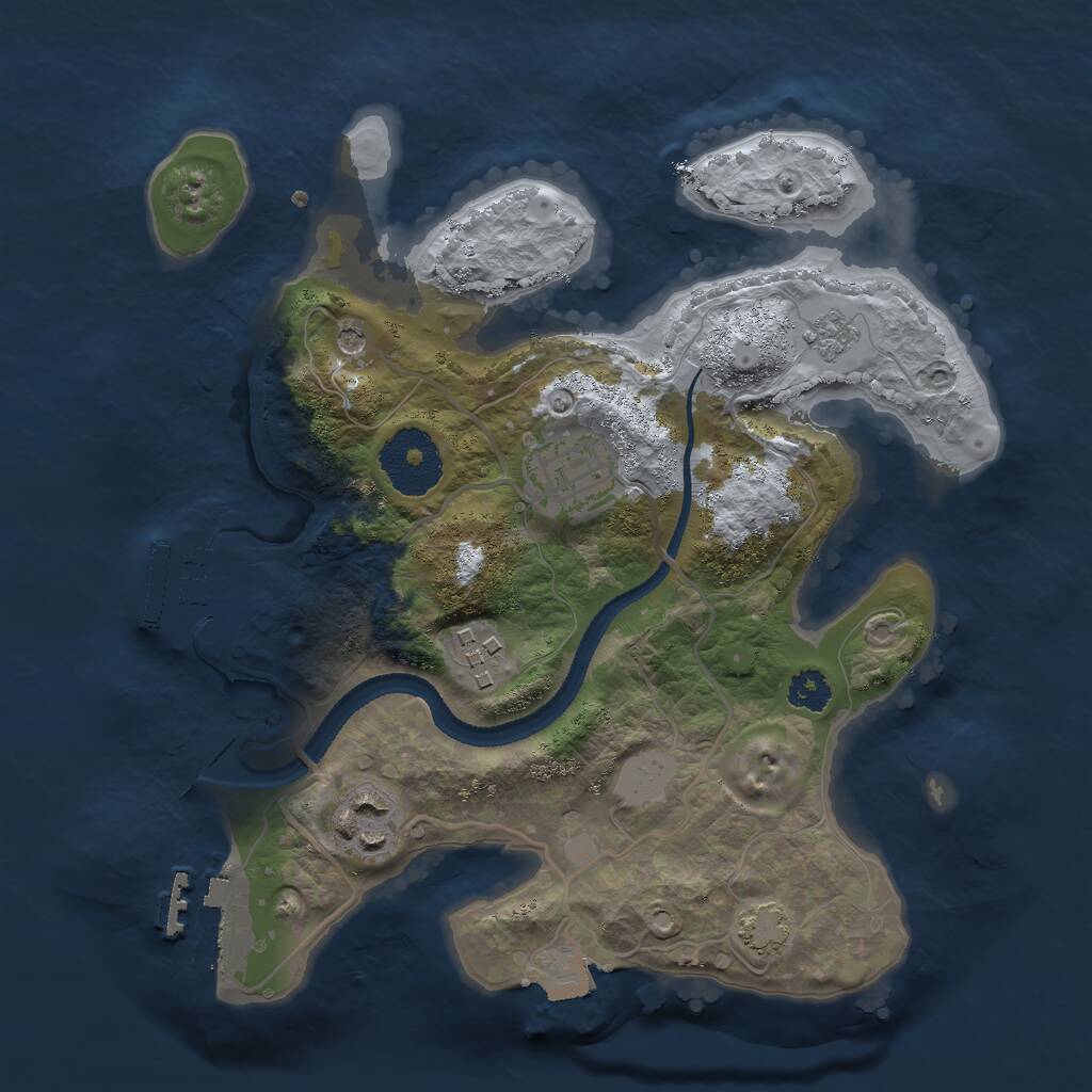 Rust Map: Procedural Map, Size: 2600, Seed: 108543595, 9 Monuments