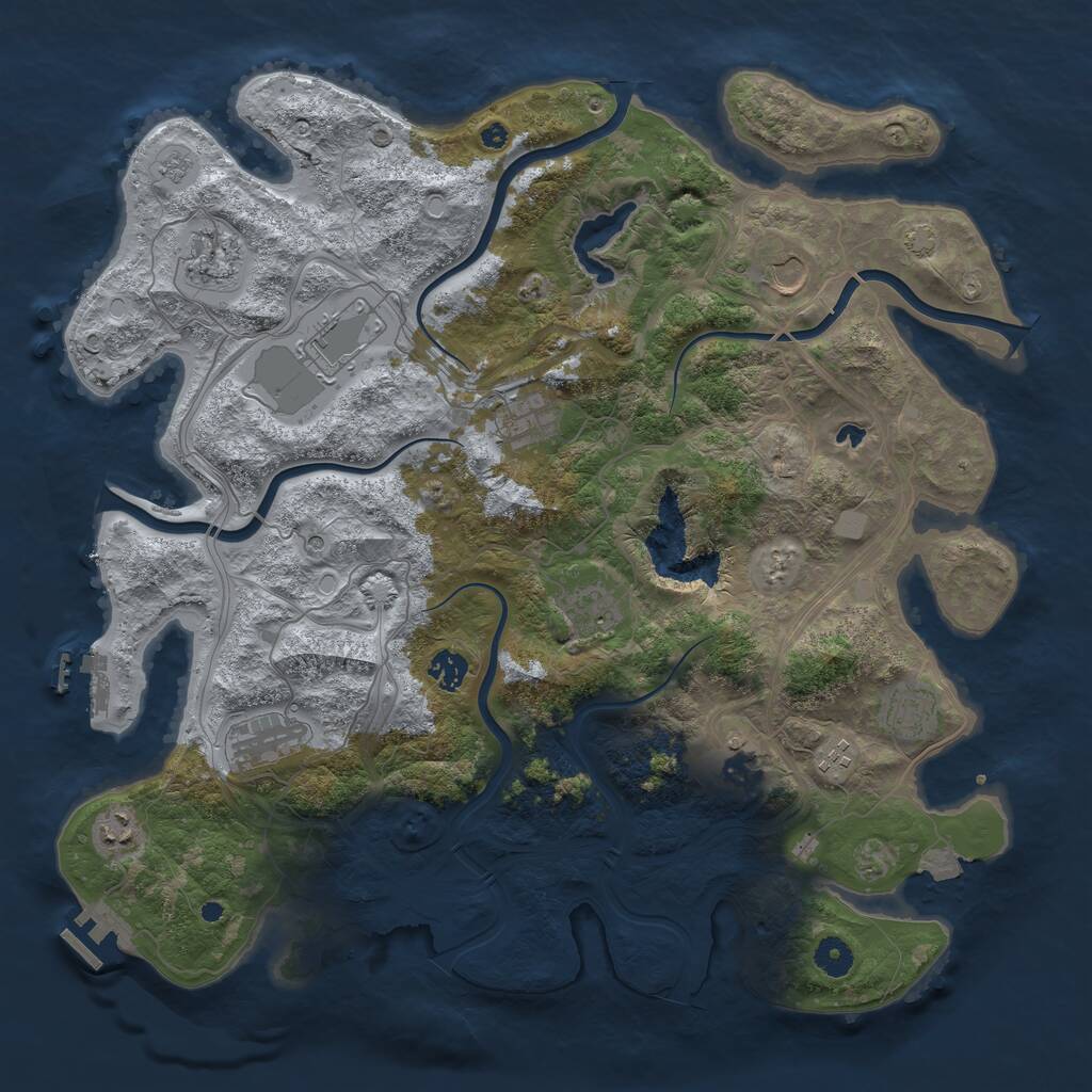 Rust Map: Procedural Map, Size: 4250, Seed: 568653774, 17 Monuments