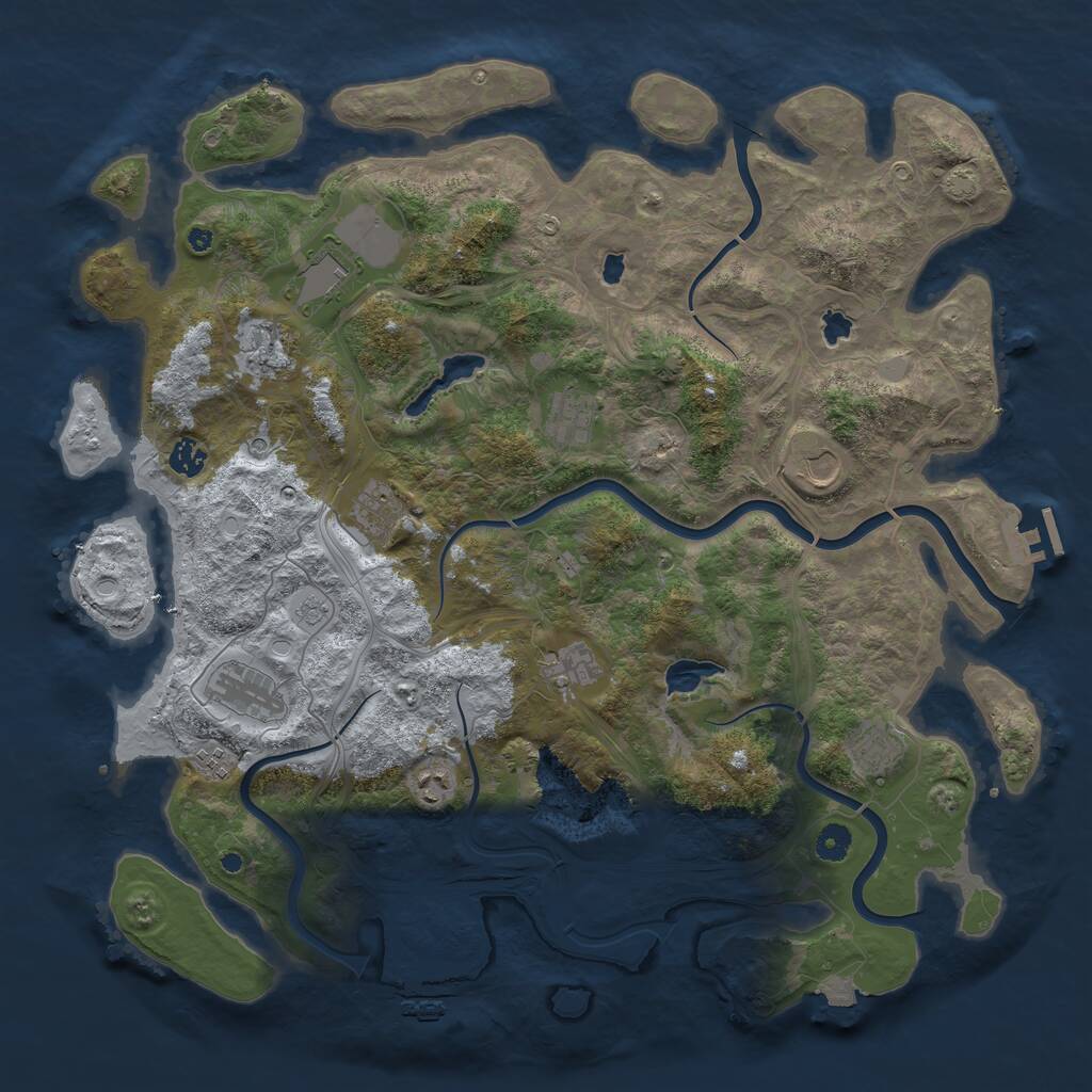 Rust Map: Procedural Map, Size: 4500, Seed: 425088628, 17 Monuments