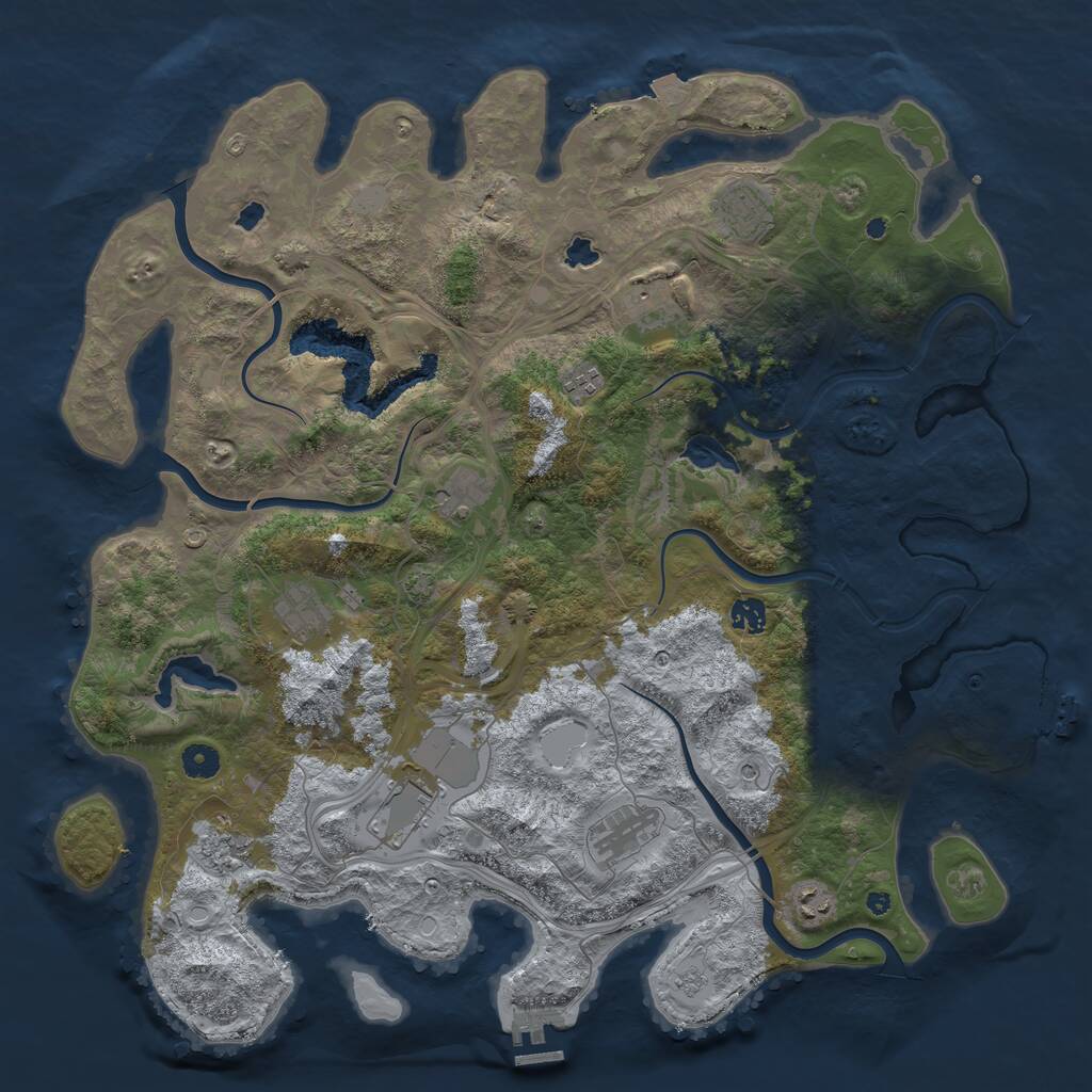 Rust Map: Procedural Map, Size: 4500, Seed: 2021616337, 16 Monuments