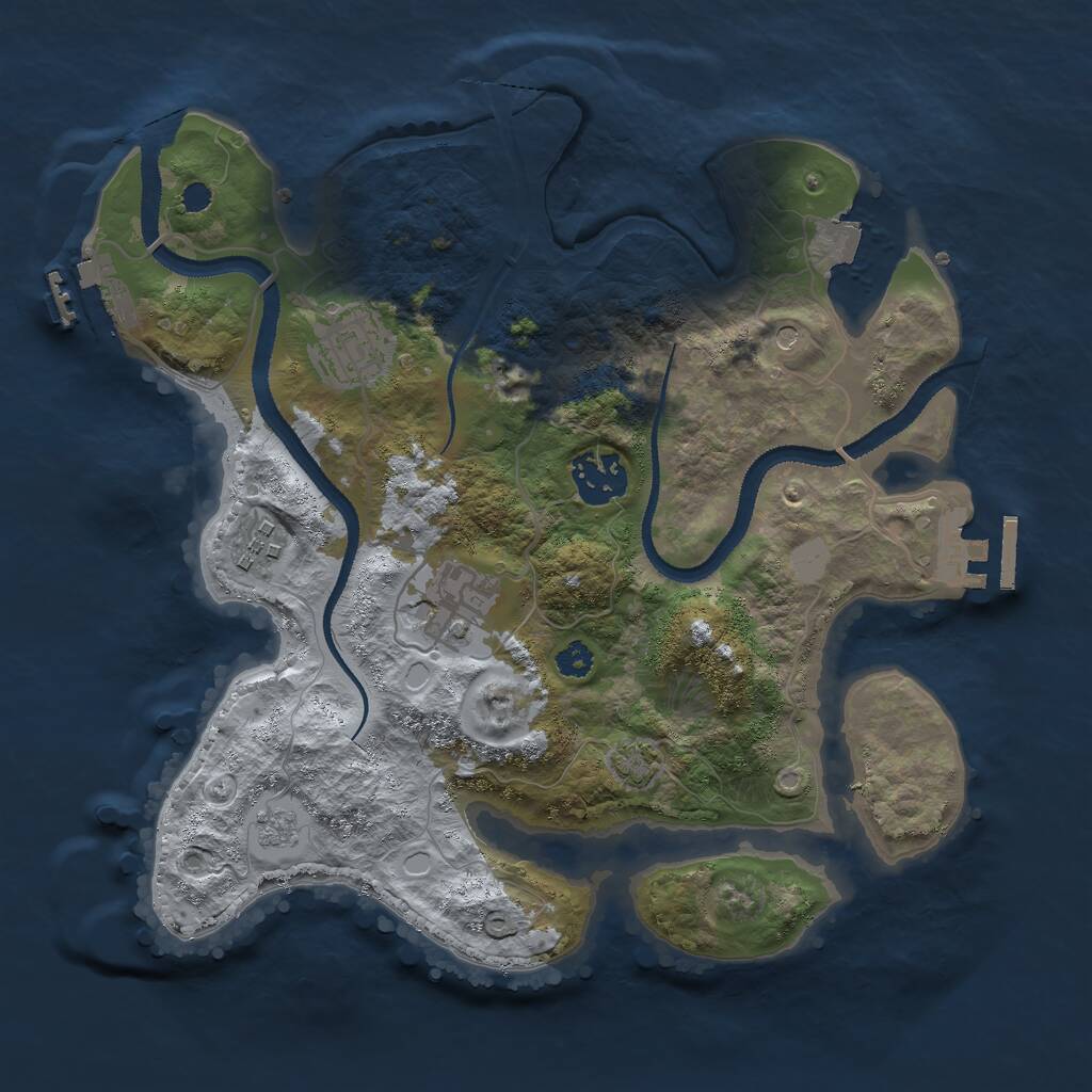 Rust Map: Procedural Map, Size: 3000, Seed: 116985887, 10 Monuments