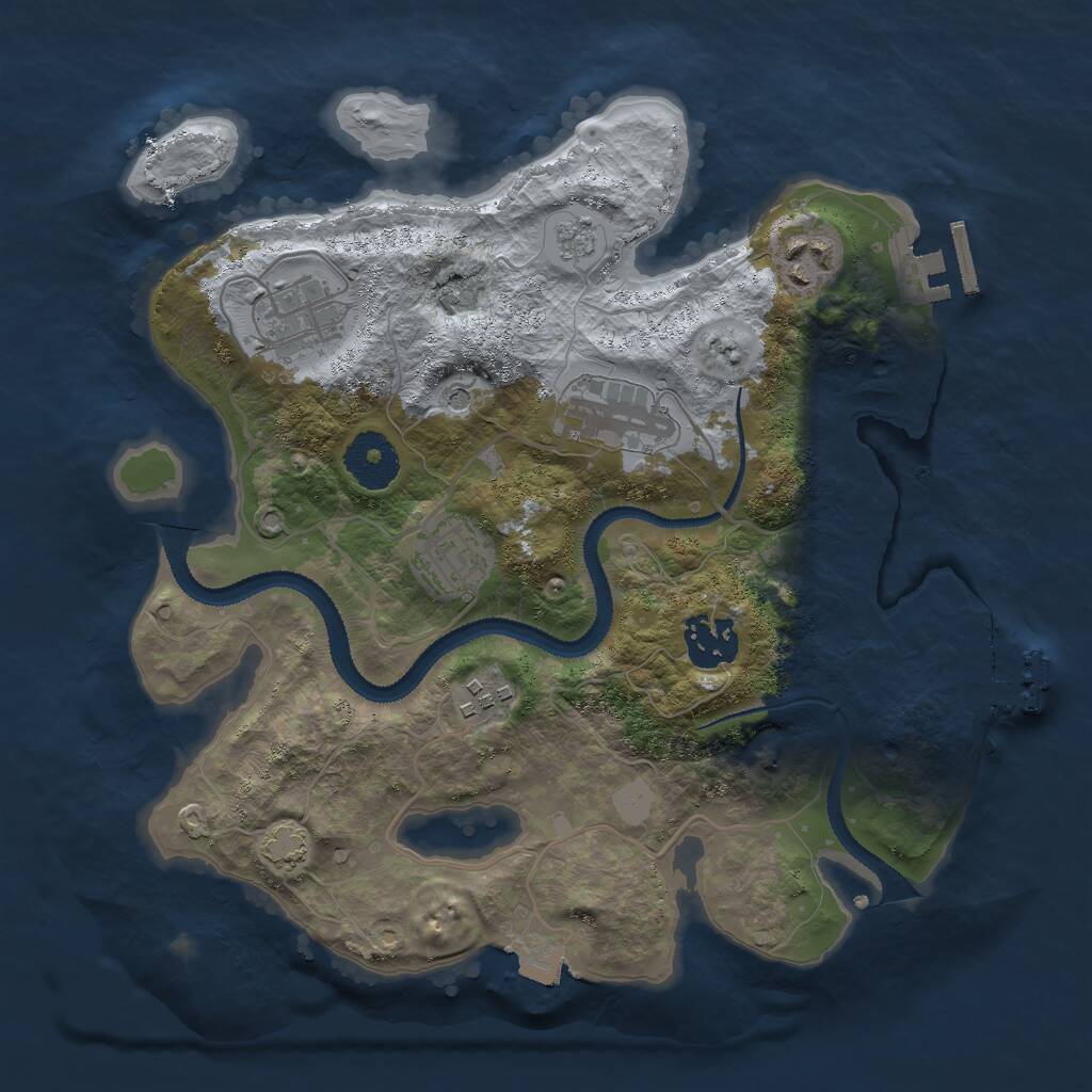Rust Map: Procedural Map, Size: 3000, Seed: 7058, 12 Monuments