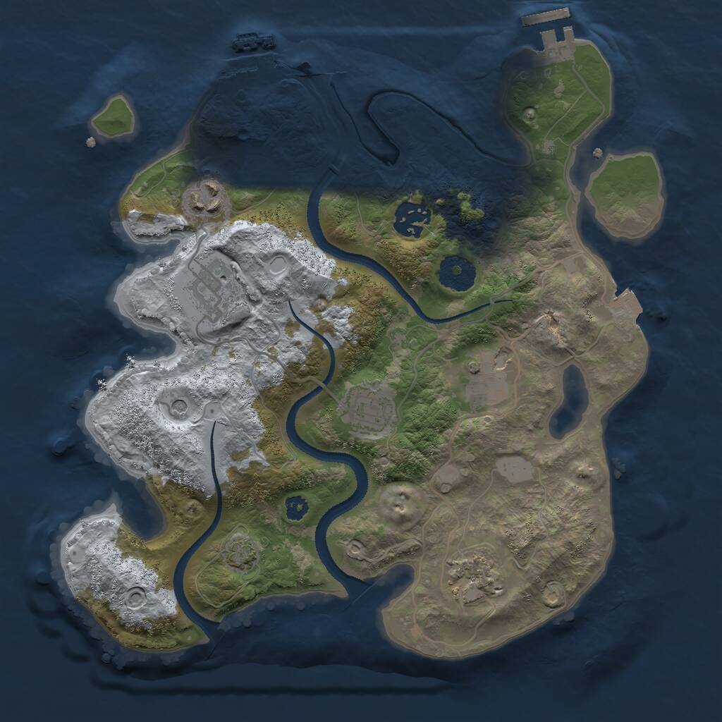 Rust Map: Procedural Map, Size: 3000, Seed: 451621594, 11 Monuments