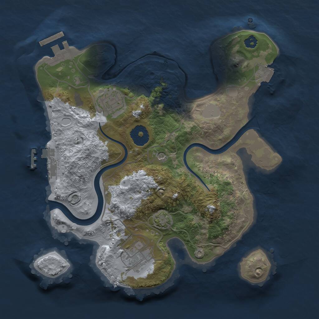 Rust Map: Procedural Map, Size: 2500, Seed: 925430, 7 Monuments