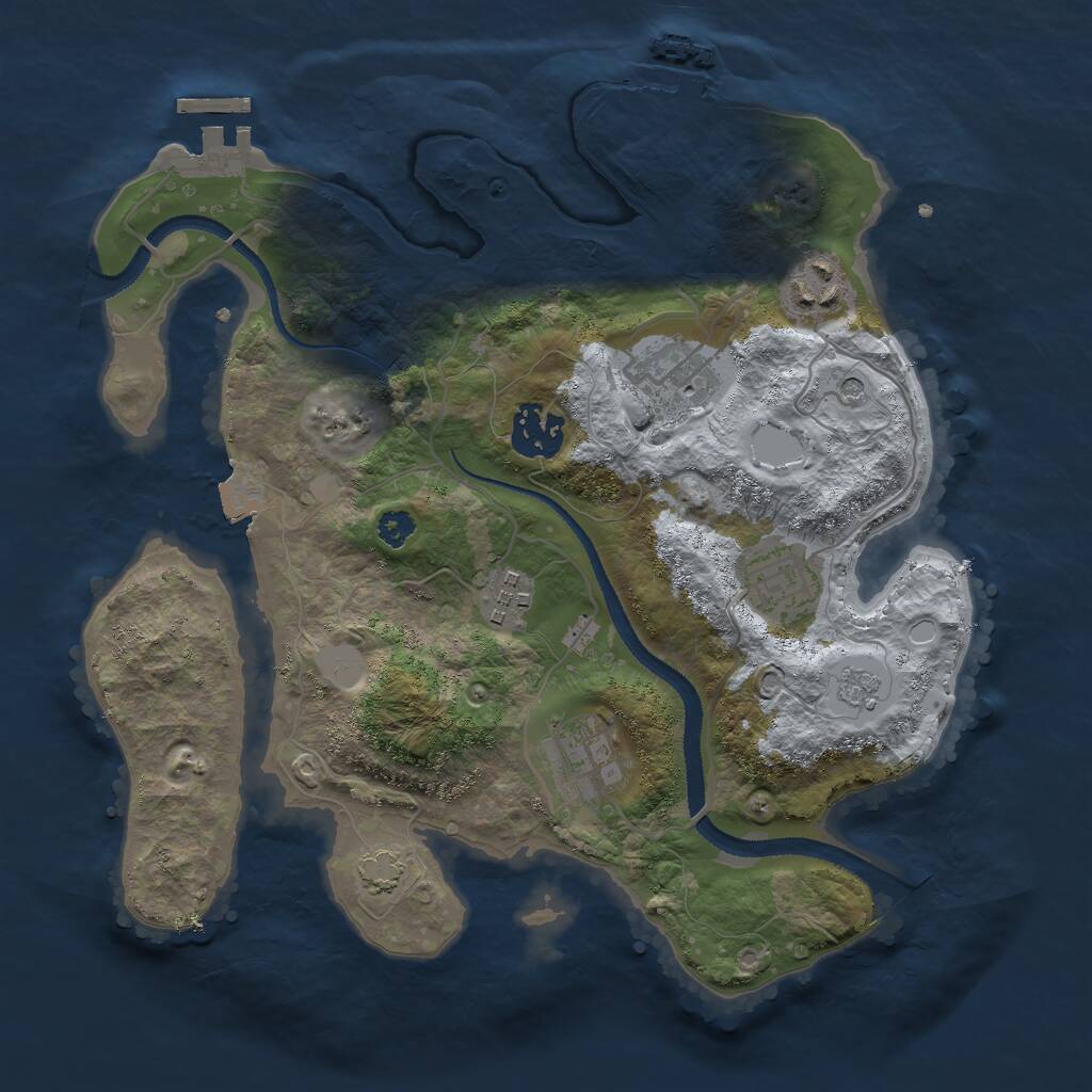 Rust Map: Procedural Map, Size: 3000, Seed: 359472362, 12 Monuments