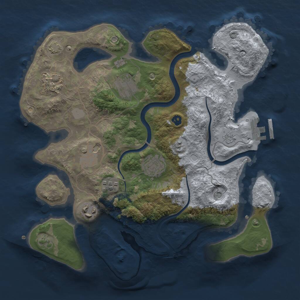 Rust Map: Procedural Map, Size: 3000, Seed: 1594008058, 11 Monuments