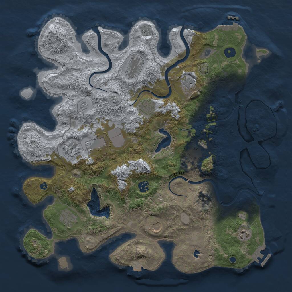 Rust Map: Procedural Map, Size: 4000, Seed: 2145736698, 17 Monuments