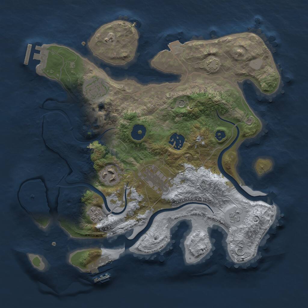 Rust Map: Procedural Map, Size: 3000, Seed: 6575, 11 Monuments