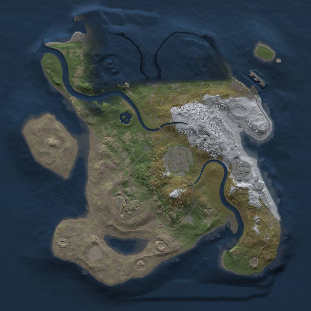 Rust Map: Procedural Map, Size: 2500, Seed: 45600, 6 Monuments