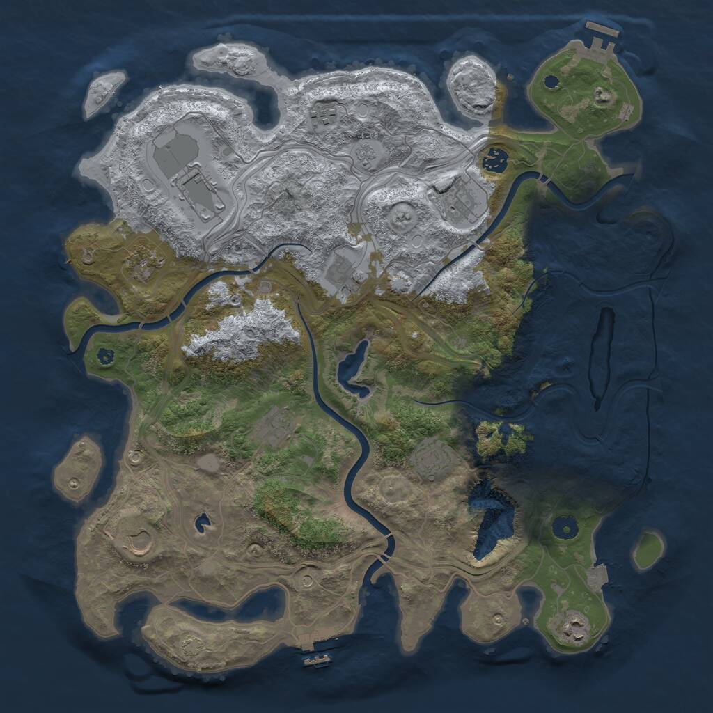 Rust Map: Procedural Map, Size: 4250, Seed: 12365498, 16 Monuments