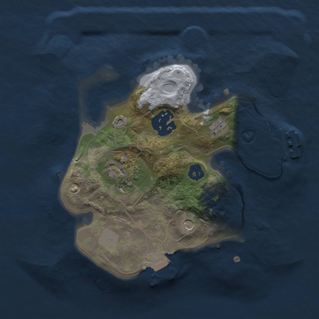 Rust Map: Procedural Map, Size: 2000, Seed: 1610944062, 5 Monuments