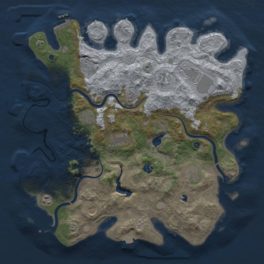 Rust Map: Procedural Map, Size: 4000, Seed: 809573298, 16 Monuments