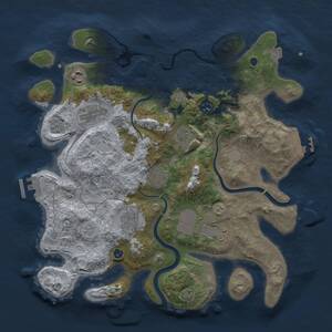 Thumbnail Rust Map: Procedural Map, Size: 3500, Seed: 1827764895, 14 Monuments