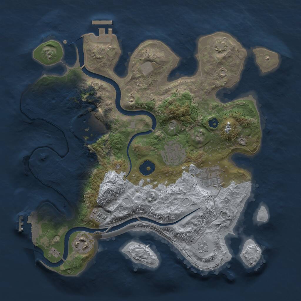 Rust Map: Procedural Map, Size: 3000, Seed: 84997, 11 Monuments