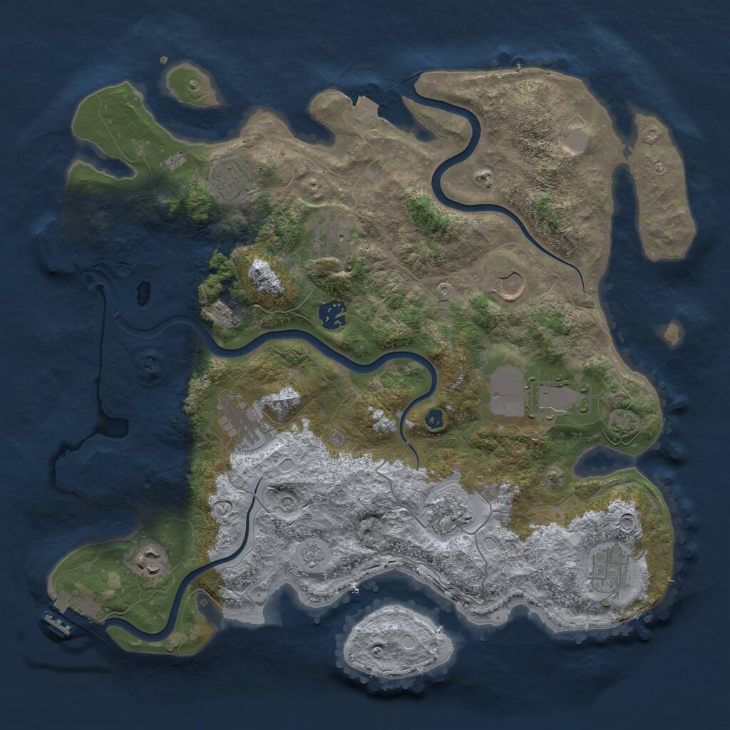 Rust Map: Procedural Map, Size: 3800, Seed: 1516299002, 16 Monuments