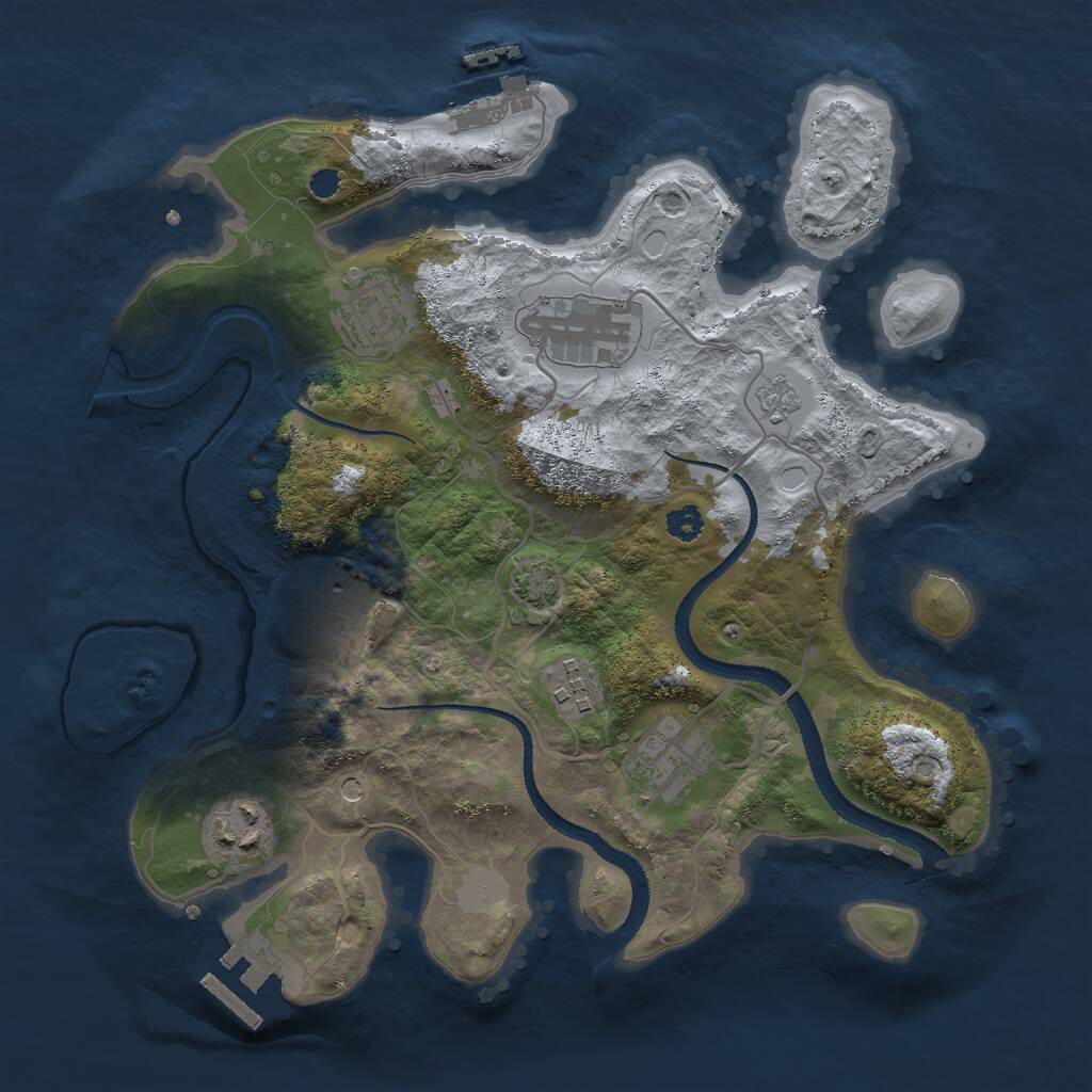 Rust Map: Procedural Map, Size: 3000, Seed: 165418, 12 Monuments