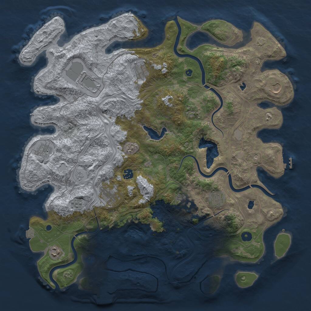 Rust Map: Procedural Map, Size: 4500, Seed: 1848986028, 17 Monuments