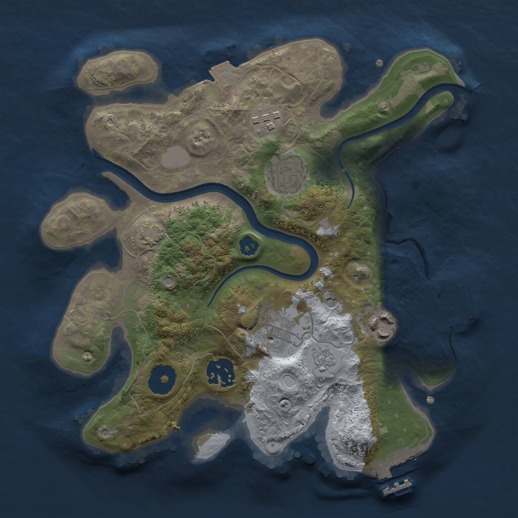 Rust Map: Procedural Map, Size: 2700, Seed: 1969214975, 11 Monuments