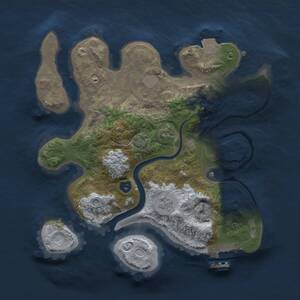 Thumbnail Rust Map: Procedural Map, Size: 2500, Seed: 42100, 4 Monuments