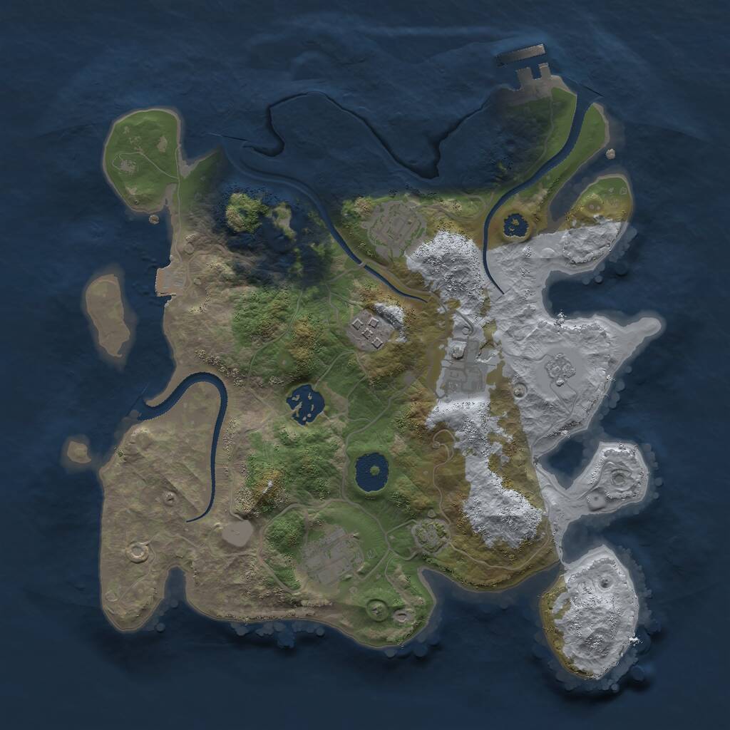 Rust Map: Procedural Map, Size: 3000, Seed: 22756, 9 Monuments