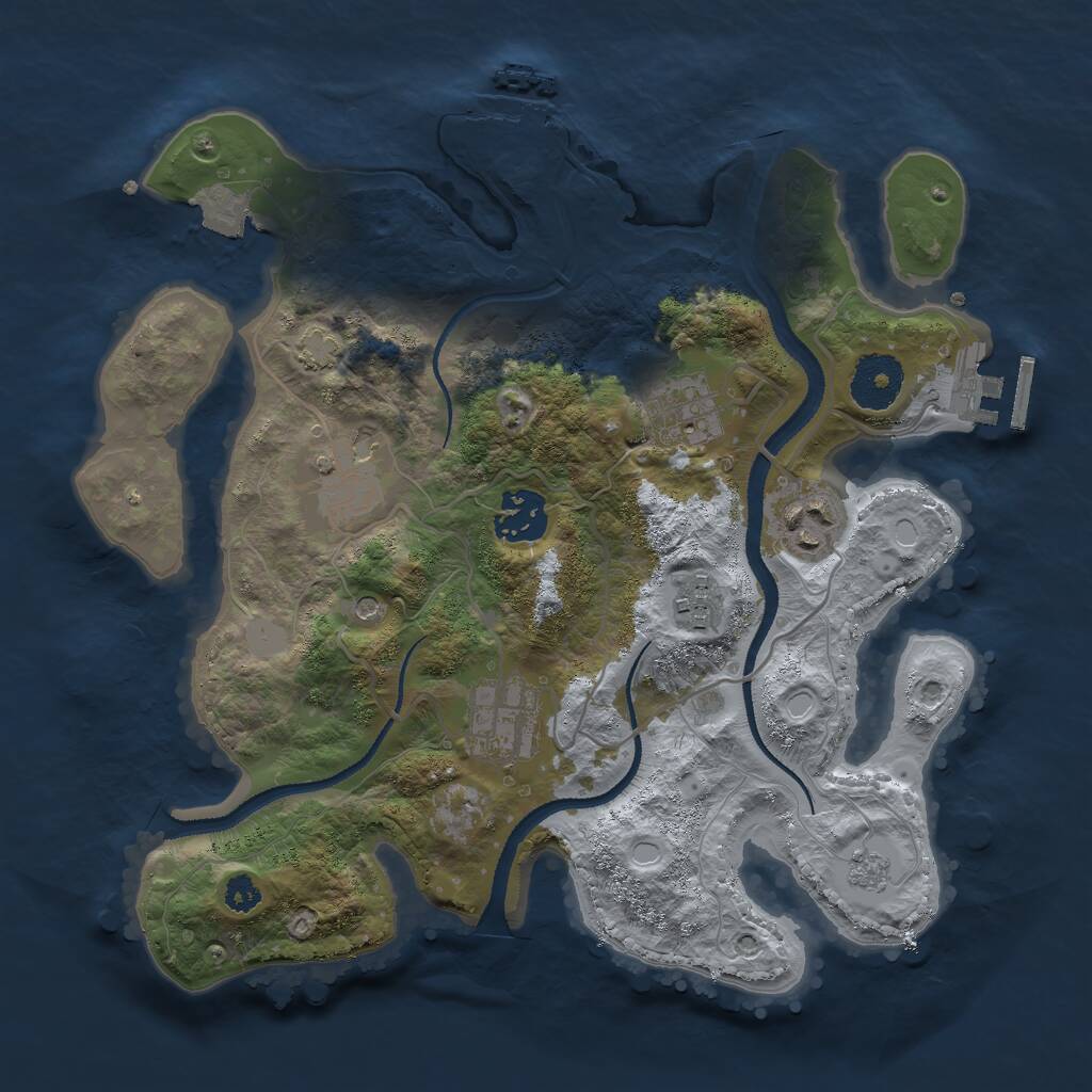 Rust Map: Procedural Map, Size: 3025, Seed: 4329091, 12 Monuments
