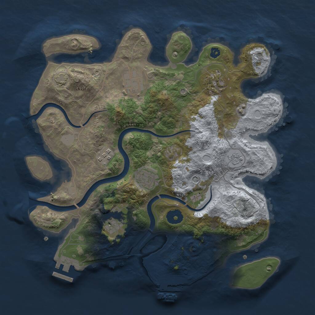 Rust Map: Procedural Map, Size: 3025, Seed: 7329091, 11 Monuments