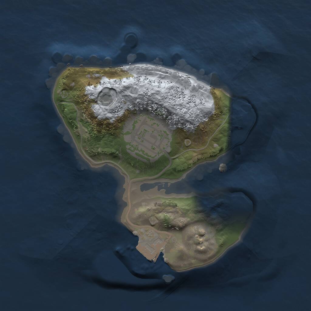Rust Map: Procedural Map, Size: 1500, Seed: 43290, 2 Monuments