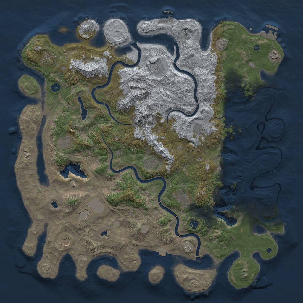 Rust Map: Procedural Map, Size: 5000, Seed: 3246215, 17 Monuments