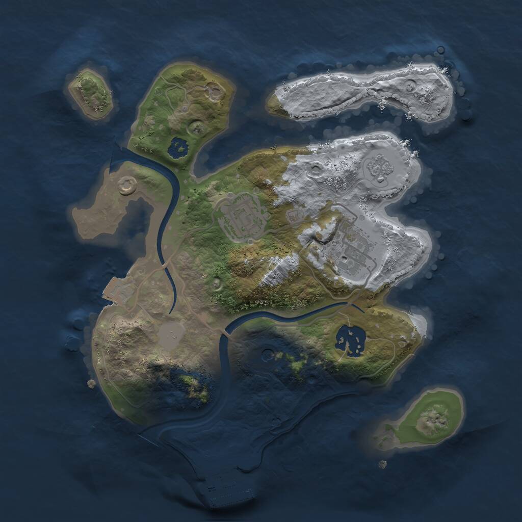 Rust Map: Procedural Map, Size: 2500, Seed: 8923456, 7 Monuments
