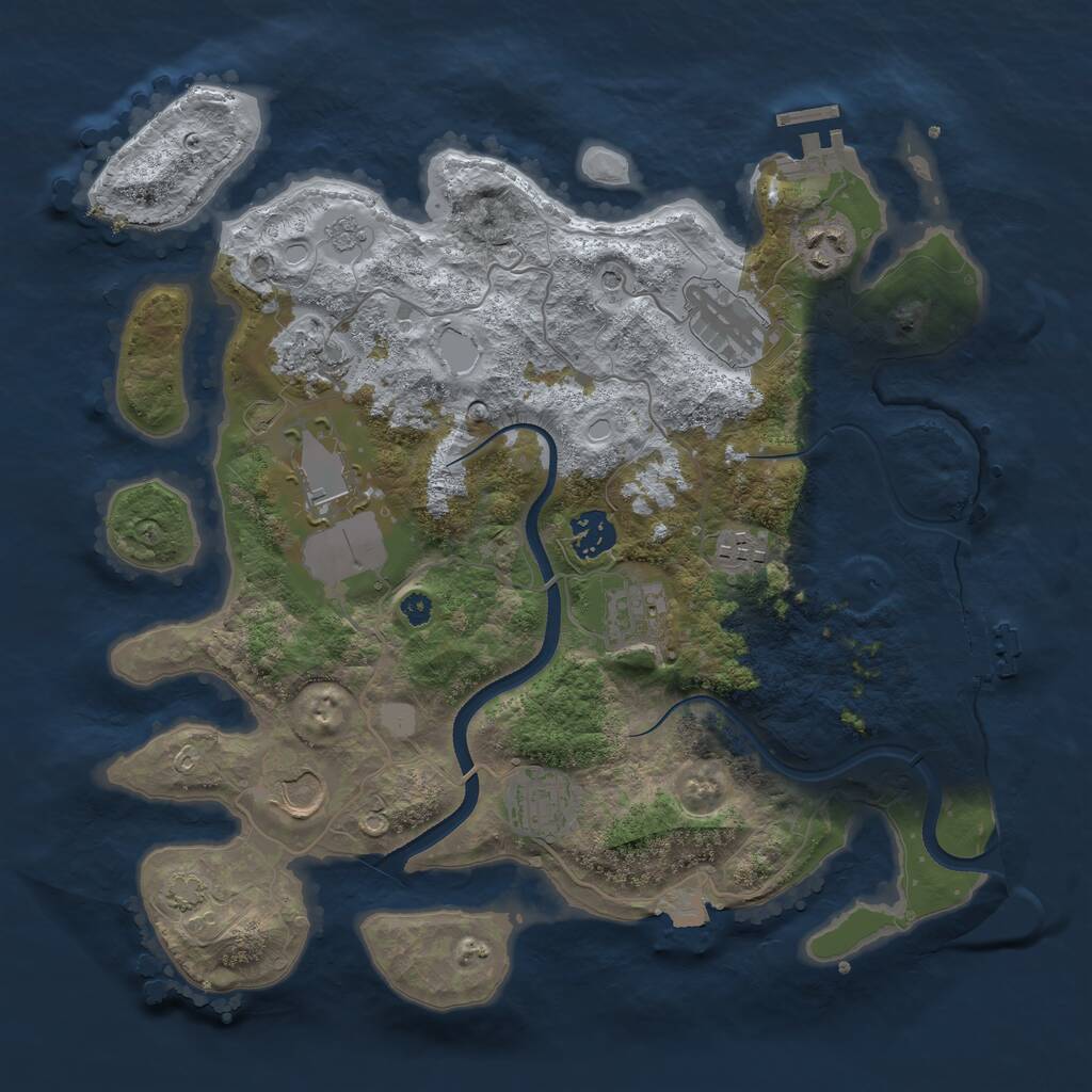 Rust Map: Procedural Map, Size: 3500, Seed: 218599581, 15 Monuments