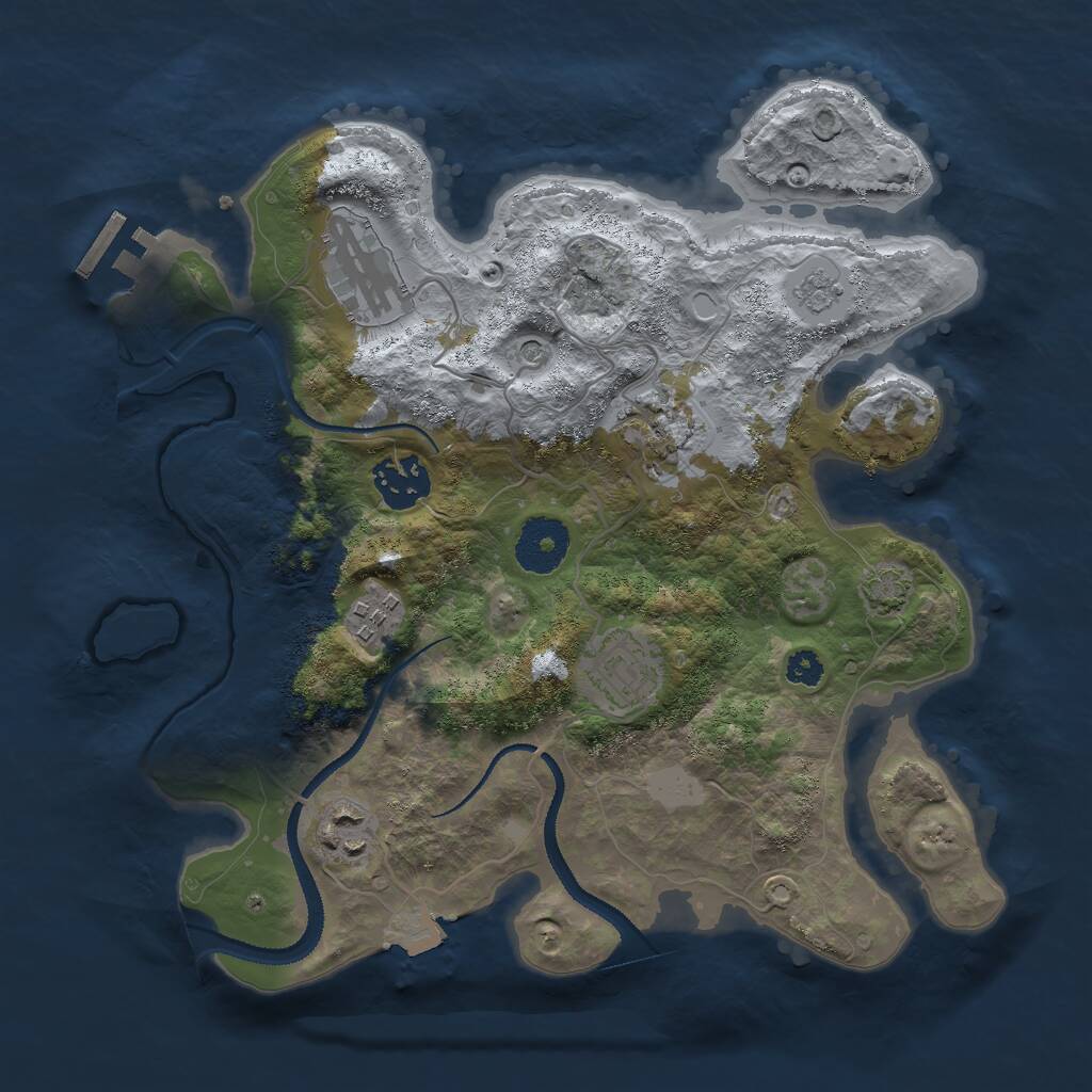 Rust Map: Procedural Map, Size: 3000, Seed: 19845, 11 Monuments