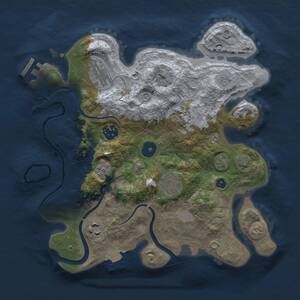 Thumbnail Rust Map: Procedural Map, Size: 3000, Seed: 19845, 11 Monuments