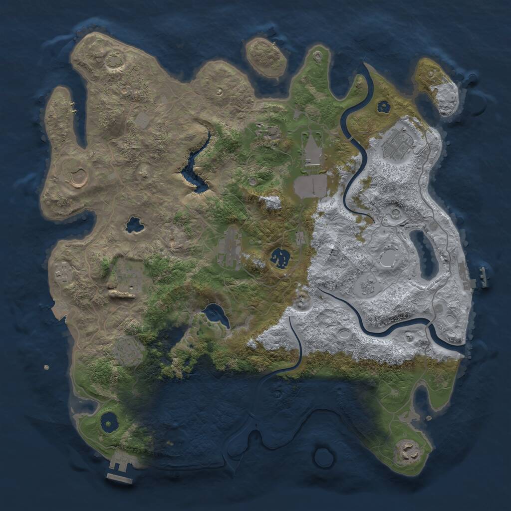 Rust Map: Procedural Map, Size: 4000, Seed: 1258762928, 16 Monuments