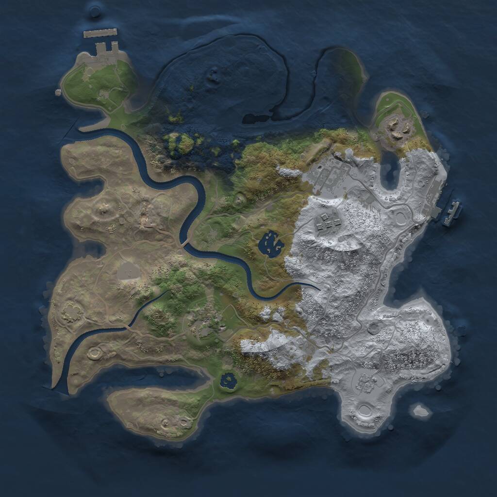 Rust Map: Procedural Map, Size: 3000, Seed: 445386120, 10 Monuments