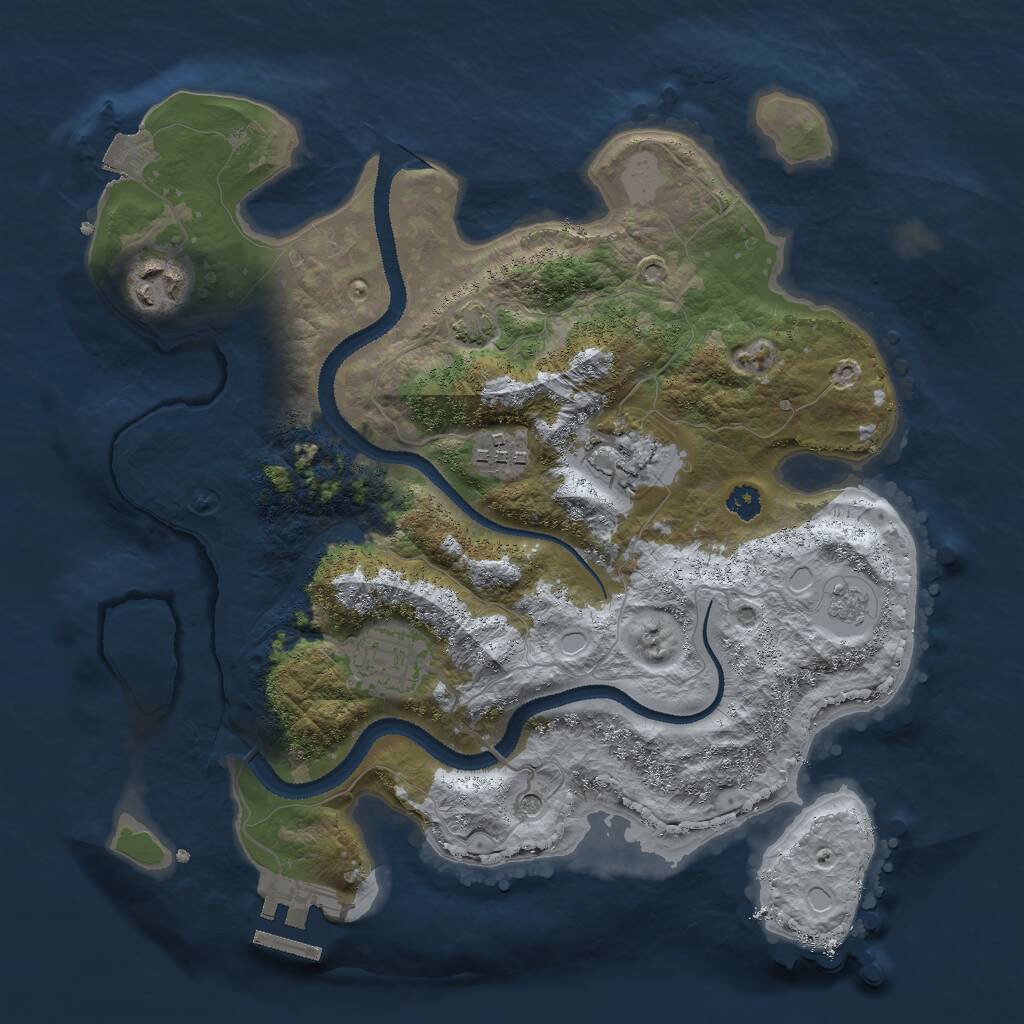 Rust Map: Procedural Map, Size: 3000, Seed: 16397, 9 Monuments