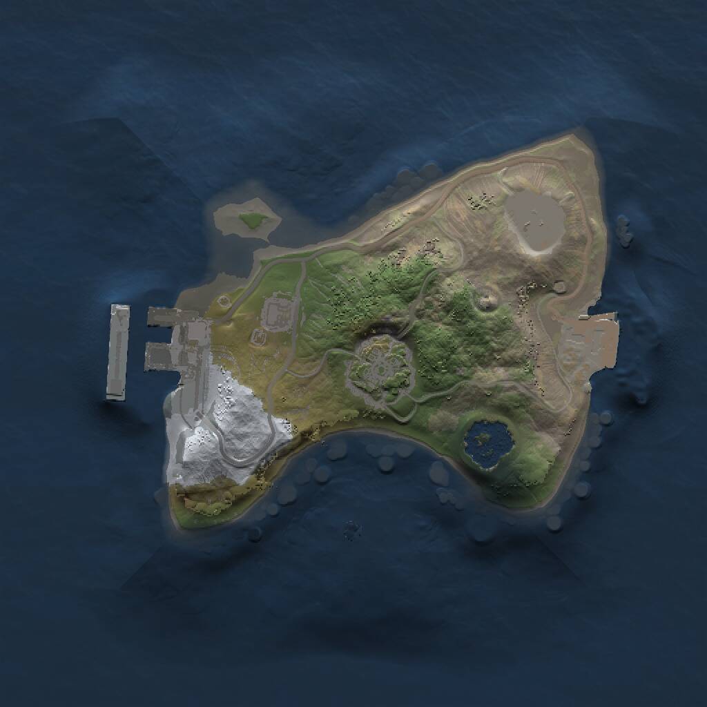 Rust Map: Procedural Map, Size: 1500, Seed: 500423, 3 Monuments