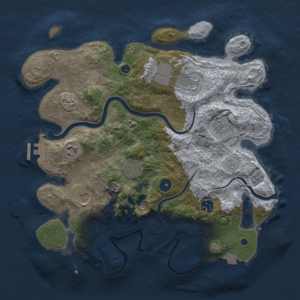 Rust Map: Procedural Map, Size: 3600, Seed: 4096, 12 Monuments