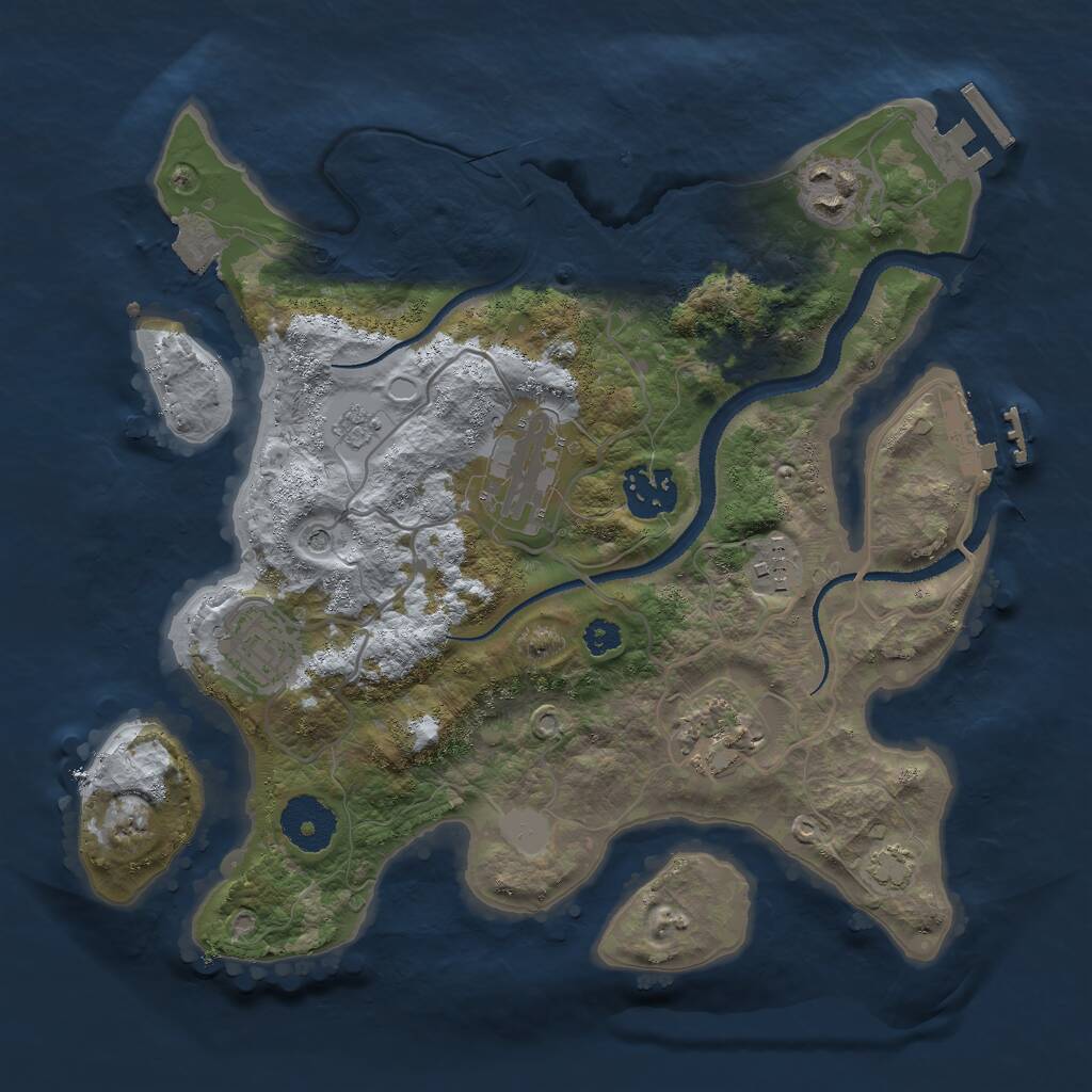 Rust Map: Procedural Map, Size: 3000, Seed: 30393, 12 Monuments