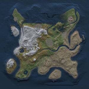 Thumbnail Rust Map: Procedural Map, Size: 3000, Seed: 30393, 12 Monuments