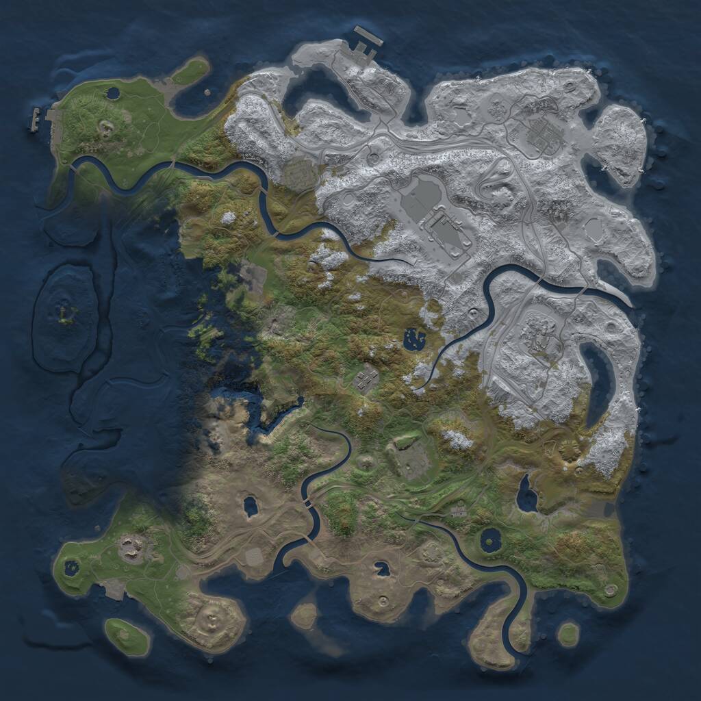 Rust Map: Procedural Map, Size: 4500, Seed: 742906566, 15 Monuments