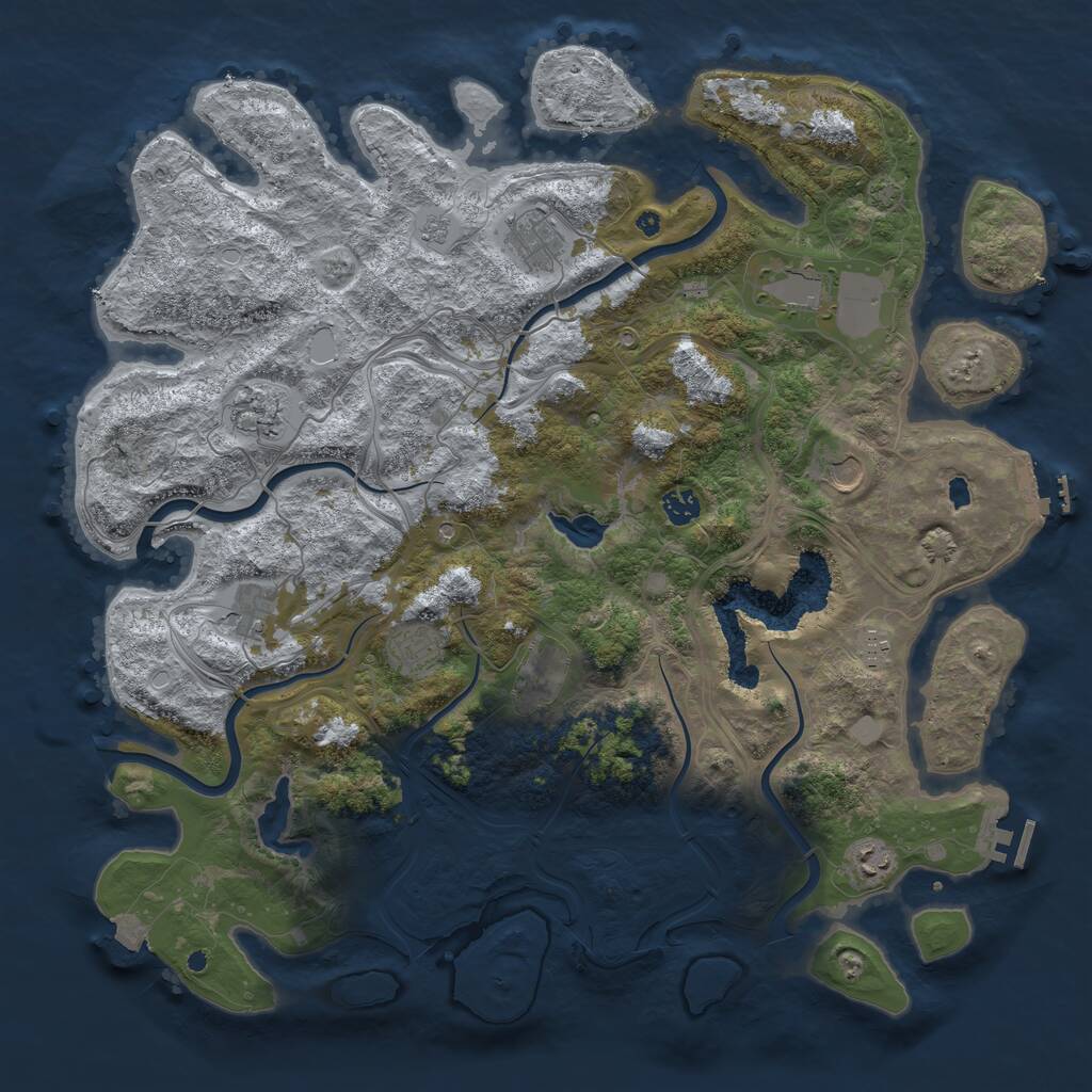 Rust Map: Procedural Map, Size: 4500, Seed: 586788010, 16 Monuments